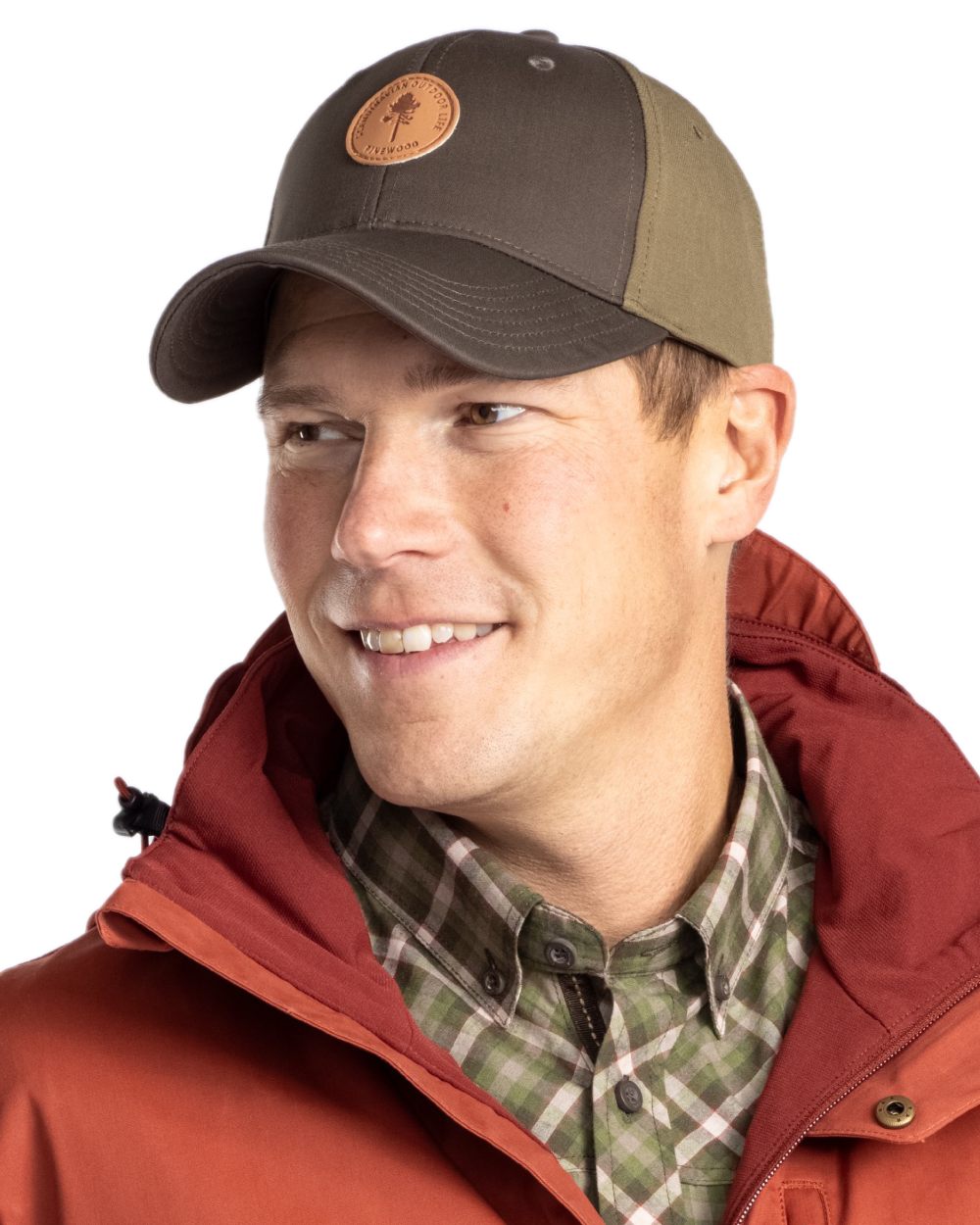 Dark Olive Hunting Olive Coloured Pinewood Finnveden Hybrid Cap on White background #colour_dark-olive-hunting-olive