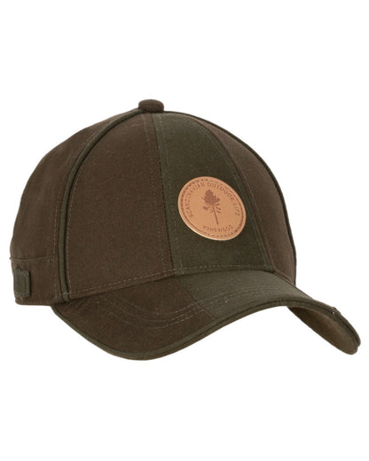 Suede Brown Mossgreen Coloured Pinewood Furudal Hunters Waterproof Cap on white background #colour_suede-brown-mossgreen