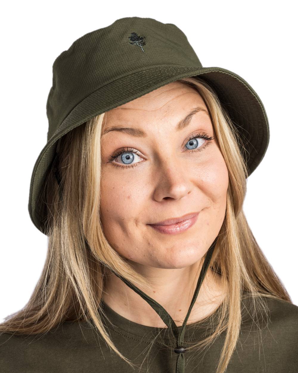 Moss Green Coloured Pinewood Insectsafe Hat on white background #colour_moss-green
