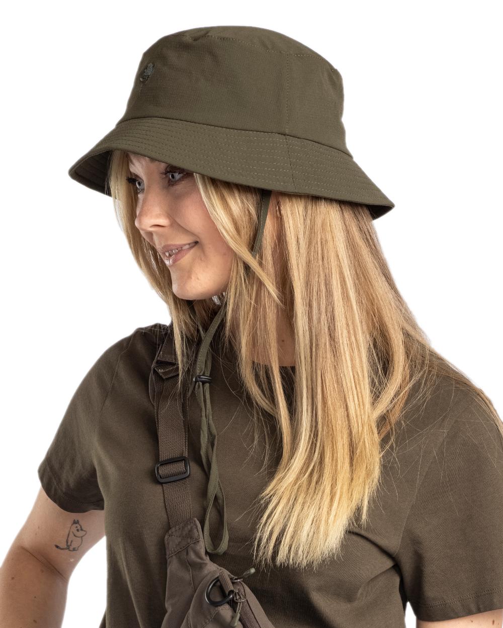 Moss Green Coloured Pinewood Insectsafe Hat on white background #colour_moss-green