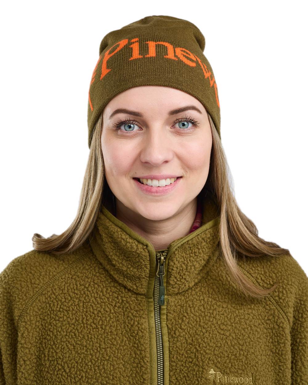 Green Orange Coloured Pinewood Melange Hat on white background #colour_green-orange