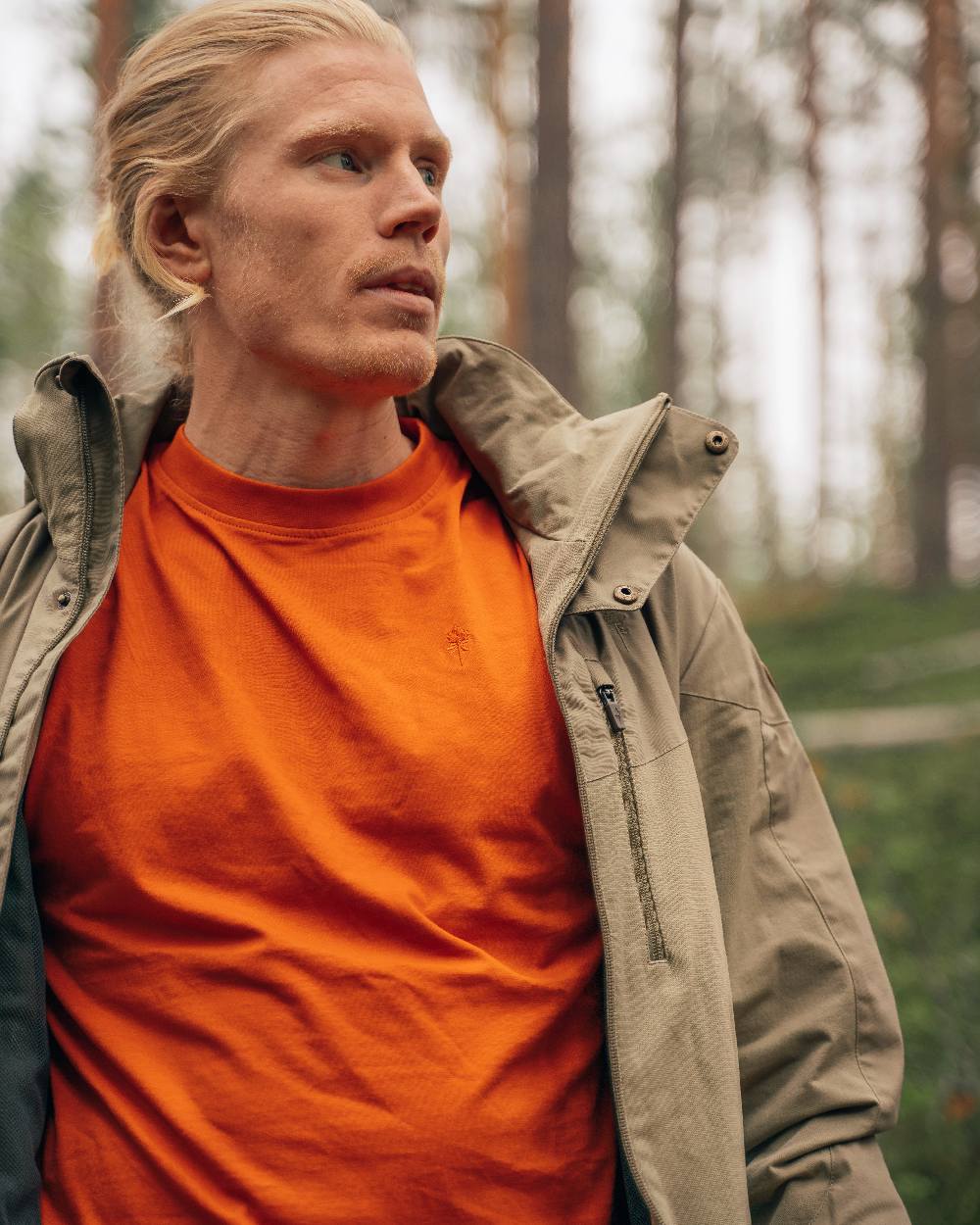 White Pine Burned Orange Coloured Pinewood Mens 3-Pack T-Shirt on forest background #colour_white-pine-burned-orange