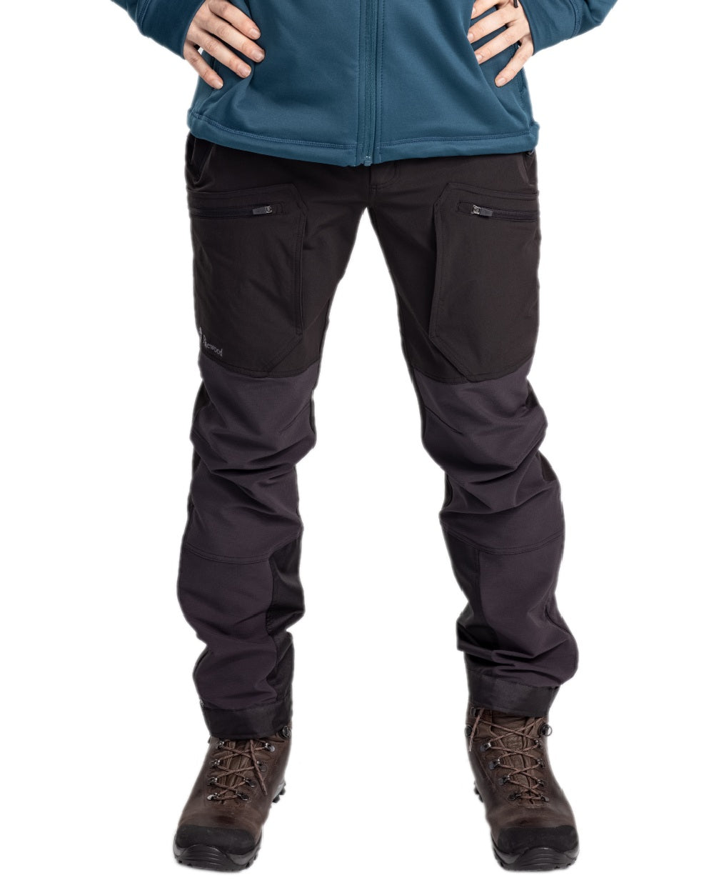 Black Coloured Pinewood Mens Abisko Adventure Trousers on white background #colour_black