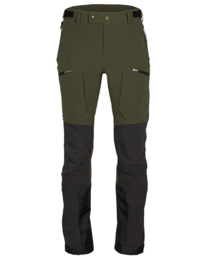 Moss Green Coloured Pinewood Mens Abisko Adventure Trousers on white background #colour_moss-green