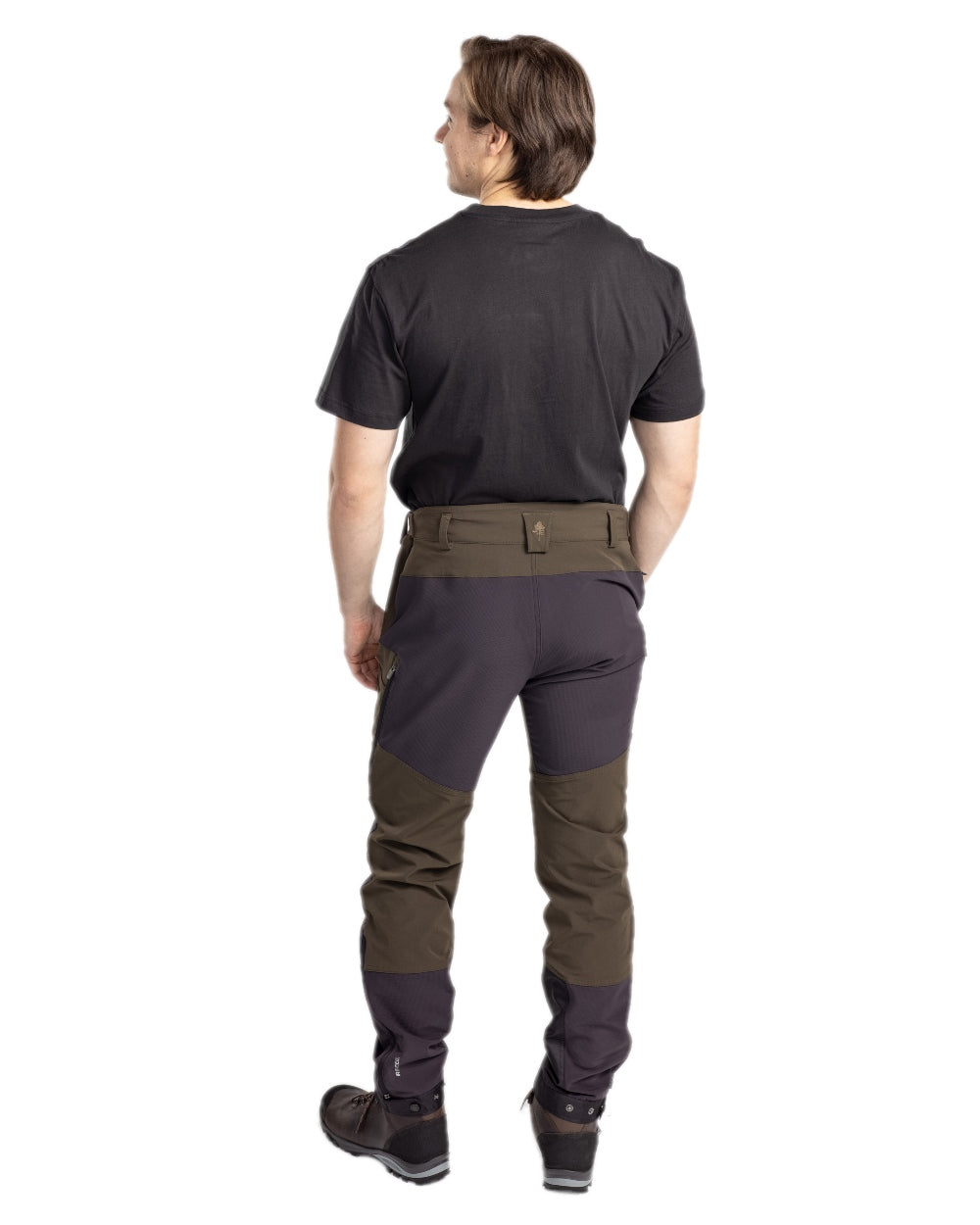 Moss Green Coloured Pinewood Mens Abisko Adventure Trousers on white background #colour_moss-green