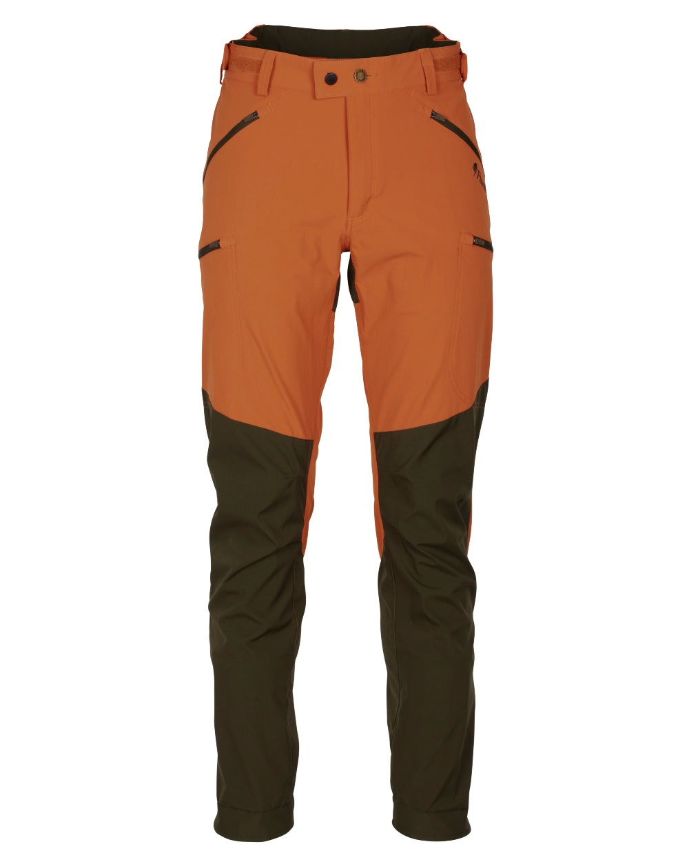Burned Orange Mossgreen Coloured Pinewood Mens Abisko Brenton Trousers on white background #colour_burned-orange-mossgreen