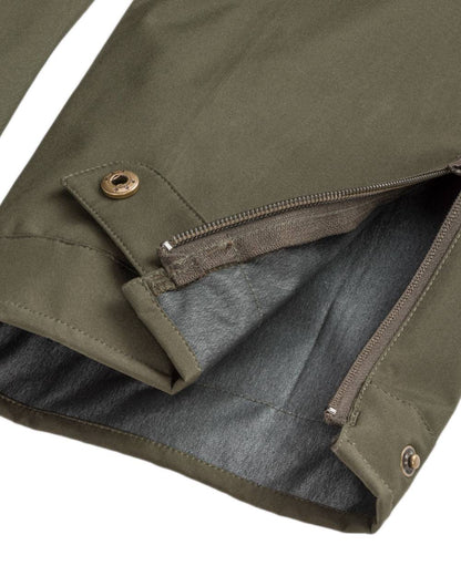 Dark Olive Suede Brown Coloured Pinewood Mens Abisko Brenton Trousers on white background #colour_dark-olive-suede-brown