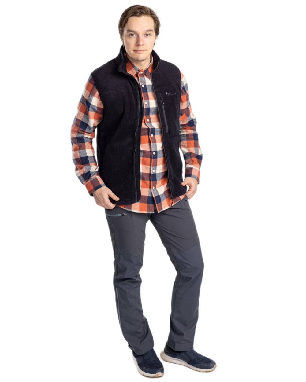 Indigo Blue Coloured Pinewood Mens Abisko Brenton Trousers on white background #colour_indigo-blue