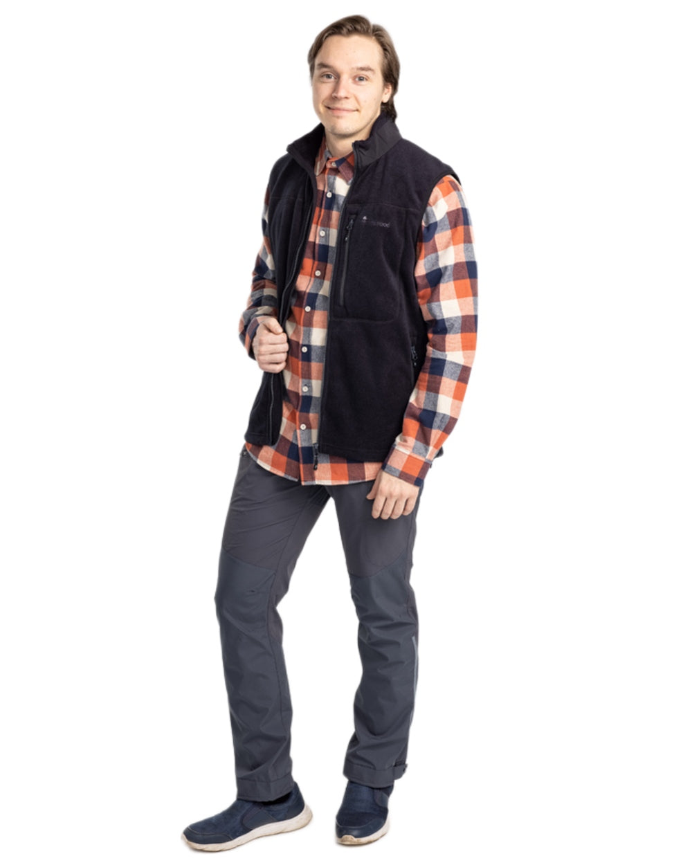 Indigo Blue Coloured Pinewood Mens Abisko Brenton Trousers on white background #colour_indigo-blue