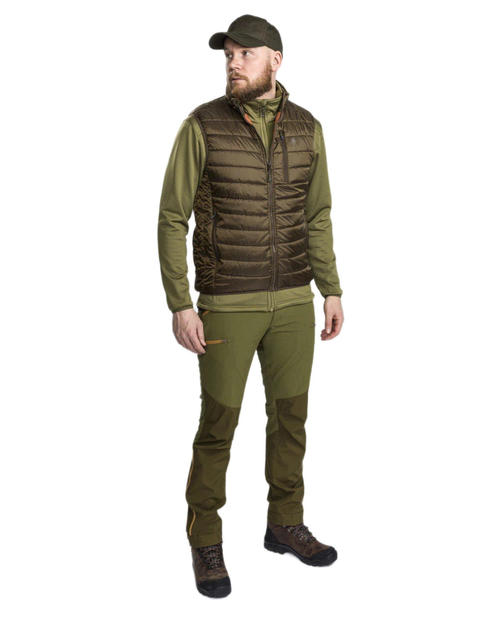 Leaf Hunting Olive Coloured Pinewood Mens Abisko Brenton Trousers on white background #colour_leaf-hunting-olive