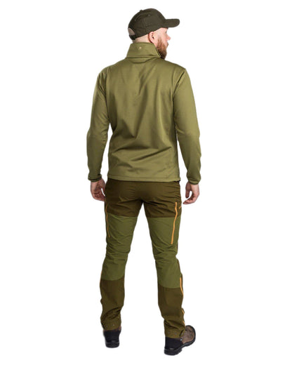 Leaf Hunting Olive Coloured Pinewood Mens Abisko Brenton Trousers on white background #colour_leaf-hunting-olive