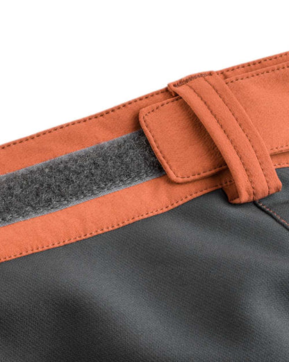Terracotta Dark Anthracite Coloured Pinewood Mens Abisko Brenton Trousers on outdoor background #colour_terracotta-dark-anthracite