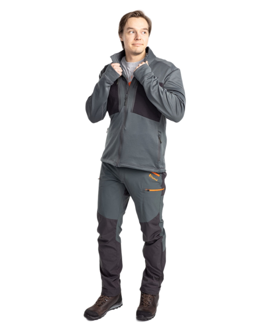 Urban Grey Dark Anthracite Coloured Pinewood Mens Abisko Brenton Trousers on white background #colour_urban-grey-dark-anthracite