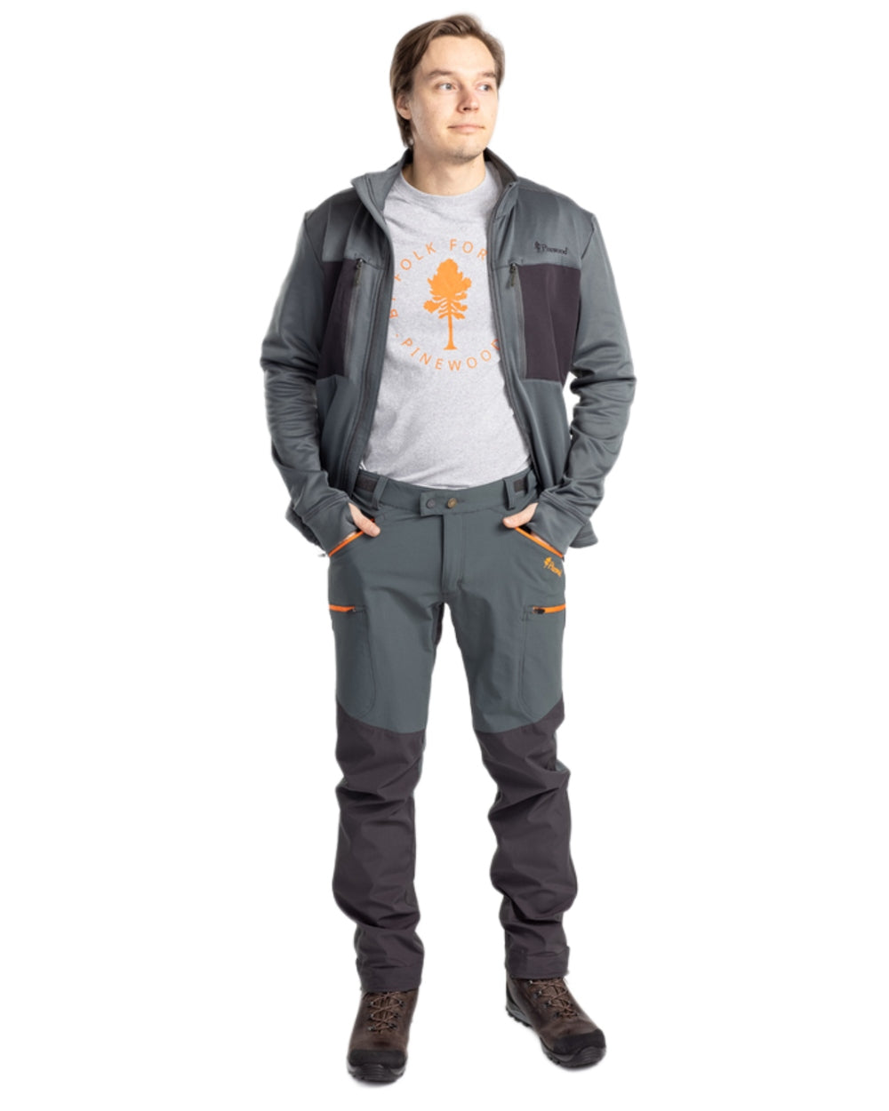 Urban Grey Dark Anthracite Coloured Pinewood Mens Abisko Brenton Trousers on white background #colour_urban-grey-dark-anthracite