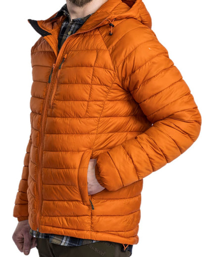 Burned Orange Coloured Pinewood Mens Abisko Insulation Jacket on white background #colour_burned-orange
