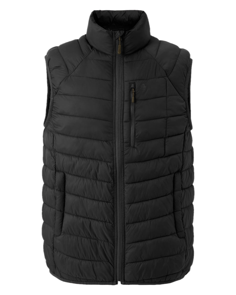 Black Coloured Pinewood Mens Abisko Insulation Vest on white background #colour_black