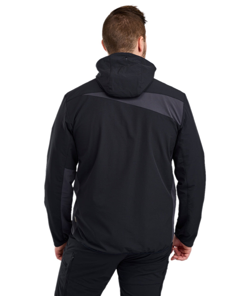 Black Dark Anthracite Coloured Pinewood Mens Abisko Light Stretch Jacket on white background #colour_black-dark-anthracite