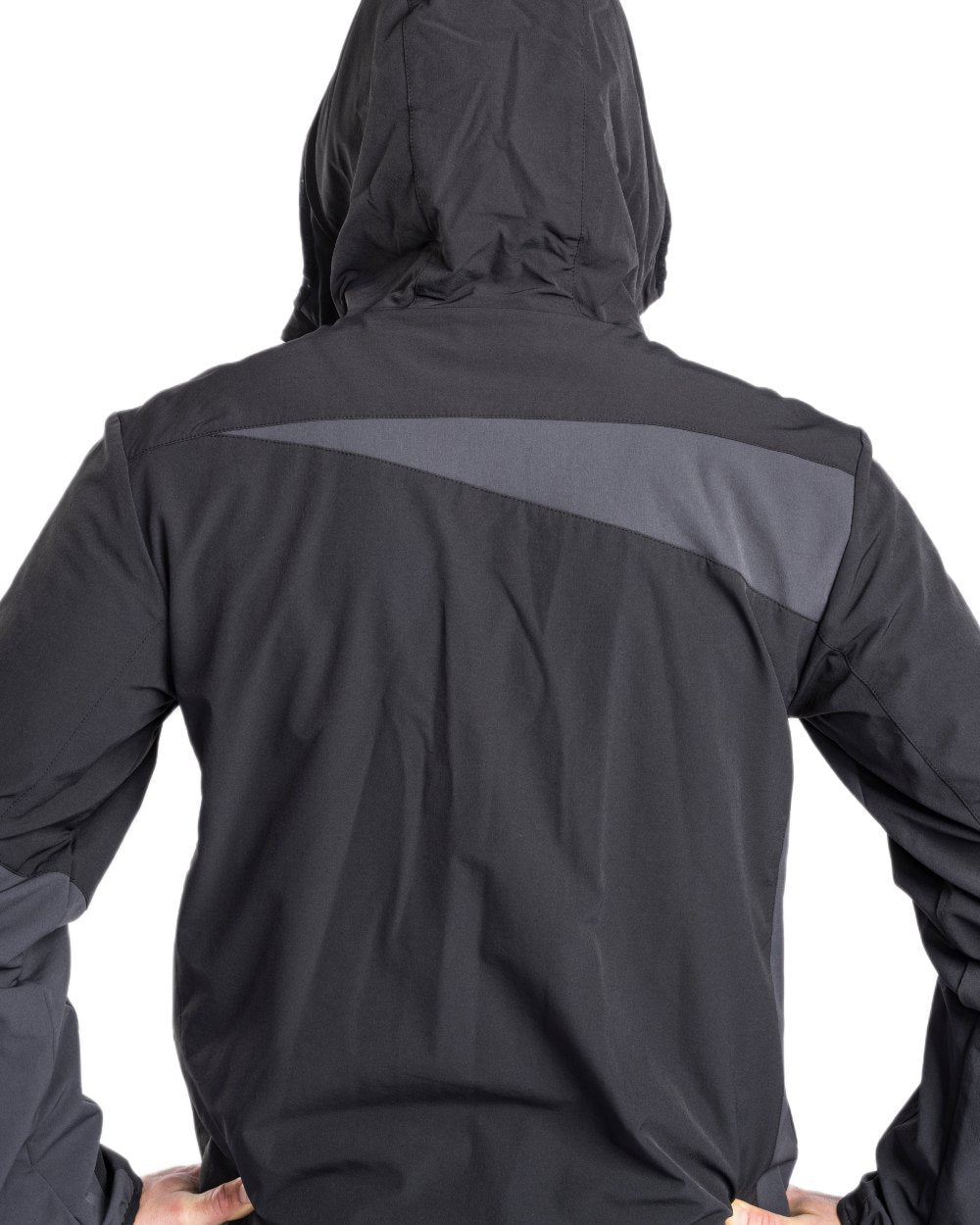 Dark Anthracite Black Coloured Pinewood Mens Abisko Light Stretch Jacket on white background #colour_dark-anthracite-black