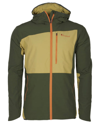 Golden Hay Mossgreen Coloured Pinewood Mens Abisko Light Stretch Jacket on white background #colour_golden-hay-mossgreen