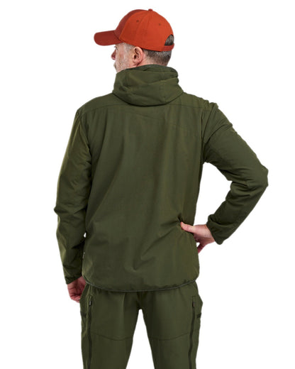 Mossgreen Coloured Pinewood Mens Abisko Light Stretch Jacket on white background #colour_mossgreen