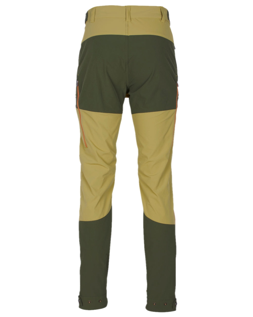 Golden Hay Mossgreen Coloured Pinewood Mens Abisko Light Stretch Trousers on white background #colour_golden-hay-mossgreen
