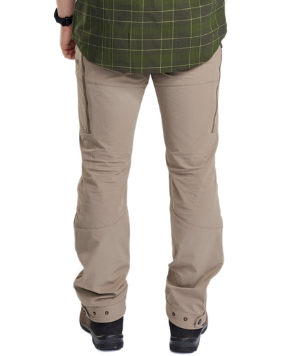 Mole Brown Coloured Pinewood Mens Abisko Light Stretch Trousers on white background #colour_mole-brown