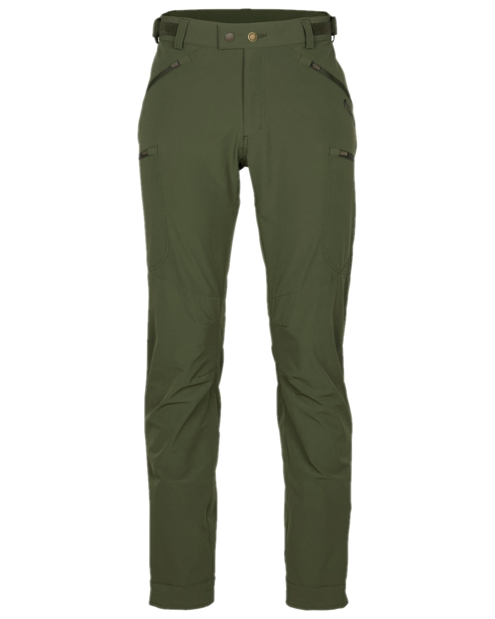 Mossgreen Coloured Pinewood Mens Abisko Light Stretch Trousers on white background #colour_mossgreen