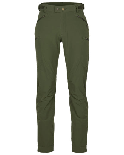 Mossgreen Coloured Pinewood Mens Abisko Light Stretch Trousers on white background #colour_mossgreen