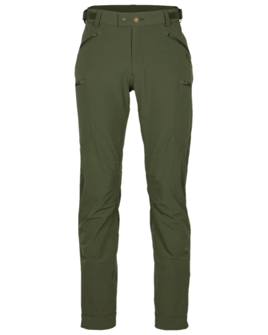 Mossgreen Coloured Pinewood Mens Abisko Light Stretch Trousers on white background #colour_mossgreen