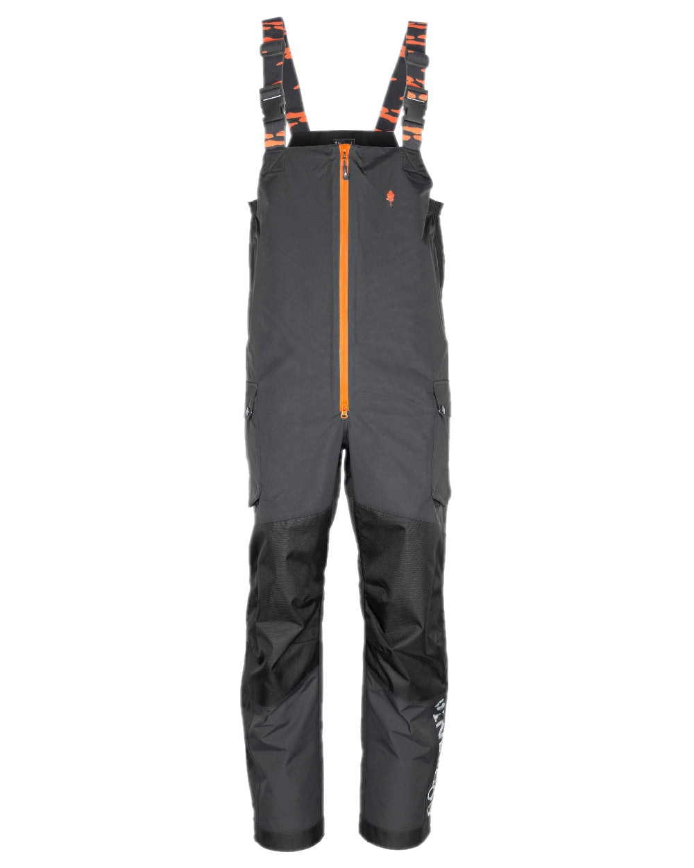 Dark Anthracite Black Coloured Pinewood Mens Bolmen Fishing Bib Trousers on white background #colour_dark-anthracite-black