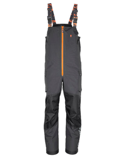 Dark Anthracite Black Coloured Pinewood Mens Bolmen Fishing Bib Trousers on white background #colour_dark-anthracite-black