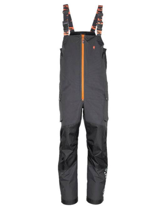 Dark Anthracite Black Coloured Pinewood Mens Bolmen Fishing Bib Trousers on white background #colour_dark-anthracite-black
