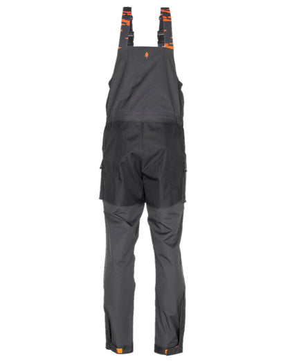 Dark Anthracite Black Coloured Pinewood Mens Bolmen Fishing Bib Trousers on white background #colour_dark-anthracite-black