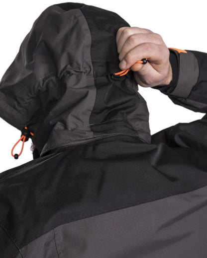 Dark Anthracite Black Coloured Pinewood Mens Bolmen Fishing Jacket on white background #colour_dark-anthracite-black