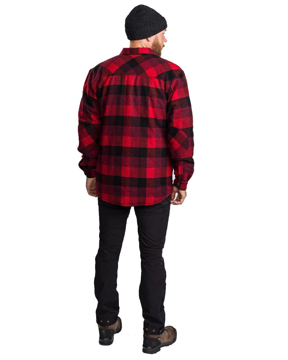 Red Black coloured Pinewood Mens Canada Classic 2.0 Shirt on white background #colour_red-black