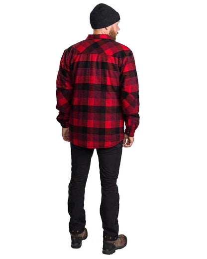 Red Black coloured Pinewood Mens Canada Classic 2.0 Shirt on white background #colour_red-black