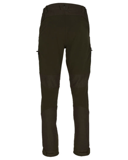 Dark Mossgreen Coloured Pinewood Mens Caribou Hunting Trousers on white background #colour_dark-mossgreen