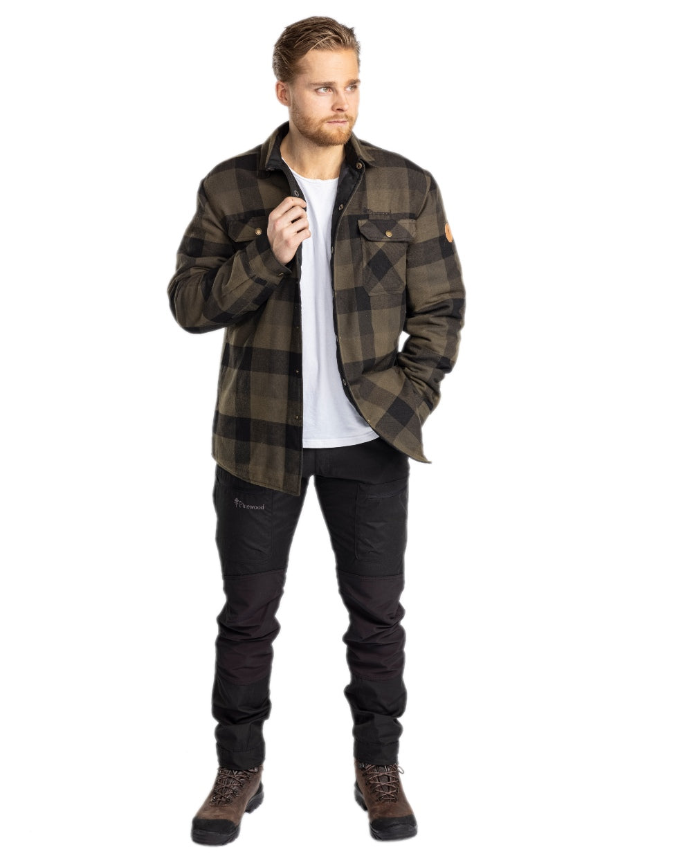 Black Coloured Pinewood Mens Caribou TC-Lite Trousers on white background #colour_black