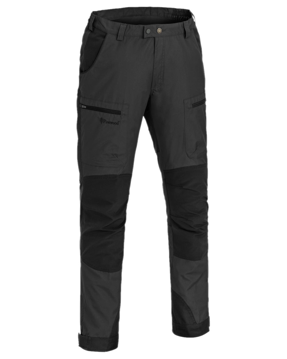 Dark Anthracite Black Coloured Pinewood Mens Caribou TC-Lite Trousers on white background #colour_dark-anthracite-black