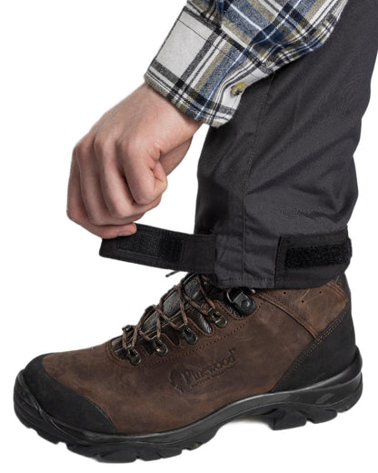Dark Anthracite Black Coloured Pinewood Mens Caribou TC-Lite Trousers on white background #colour_dark-anthracite-black