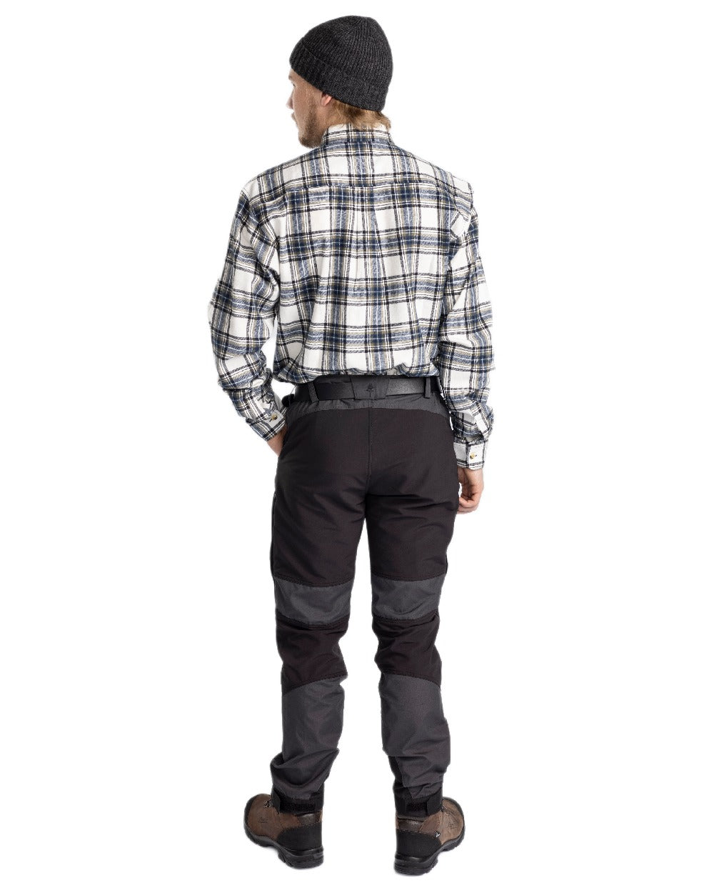 Dark Anthracite Black Coloured Pinewood Mens Caribou TC-Lite Trousers on white background #colour_dark-anthracite-black