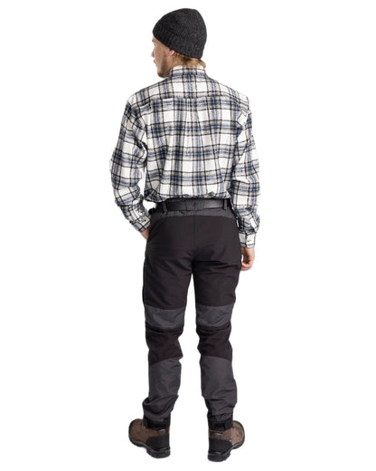 Dark Anthracite Black Coloured Pinewood Mens Caribou TC-Lite Trousers on white background #colour_dark-anthracite-black