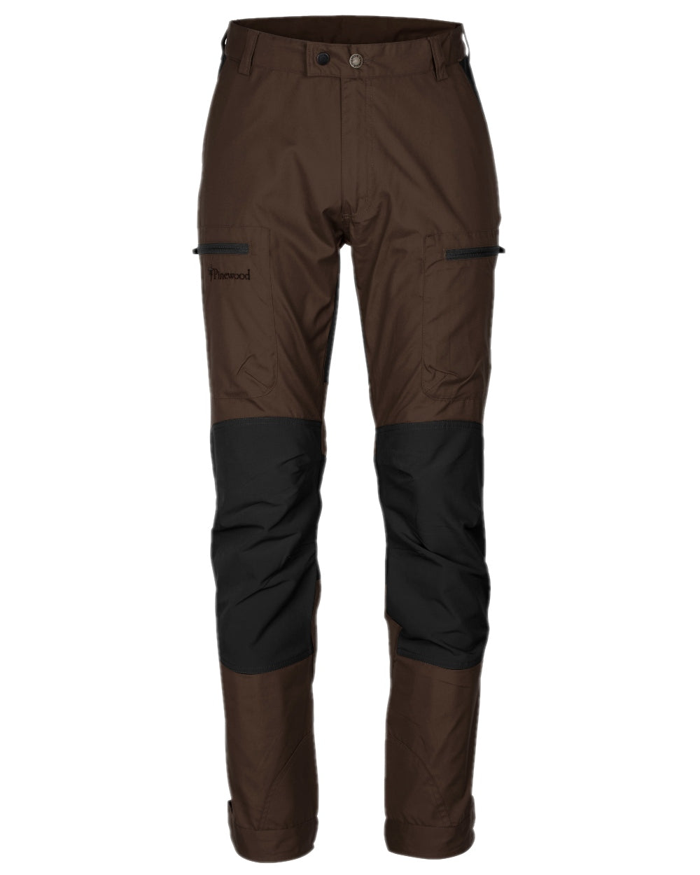 Dark Brown Black Coloured Pinewood Mens Caribou TC-Lite Trousers on white background #colour_dark-brown-black