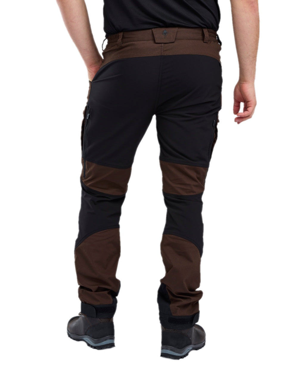 Dark Brown Black Coloured Pinewood Mens Caribou TC-Lite Trousers on white background #colour_dark-brown-black