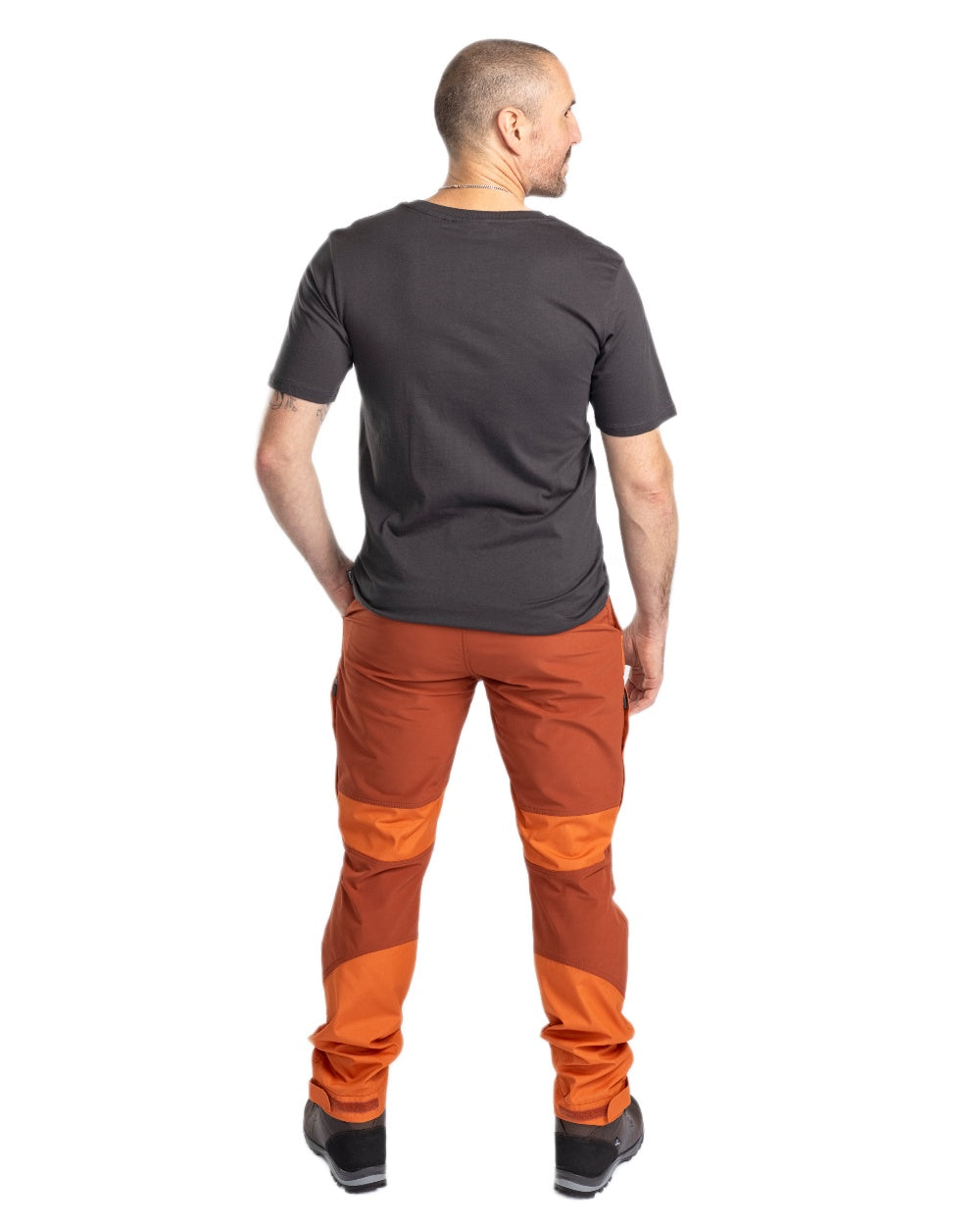 Burned Orange Terracotta Coloured Pinewood Mens Caribou TC Trousers on white background #colour_burned-orange-terracotta