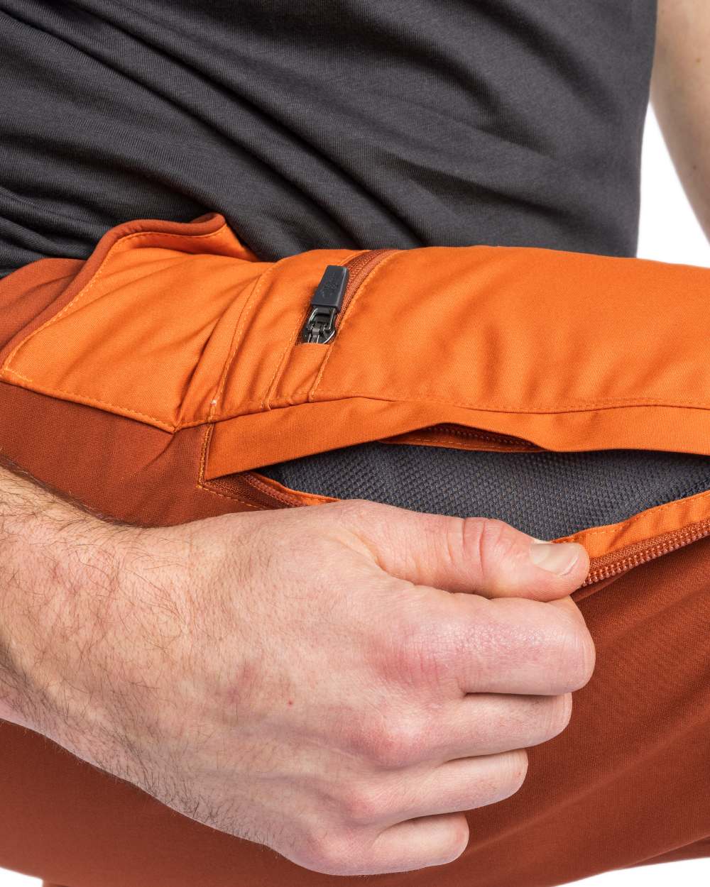 Burned Orange Terracotta Coloured Pinewood Mens Caribou TC Trousers on white background #colour_burned-orange-terracotta