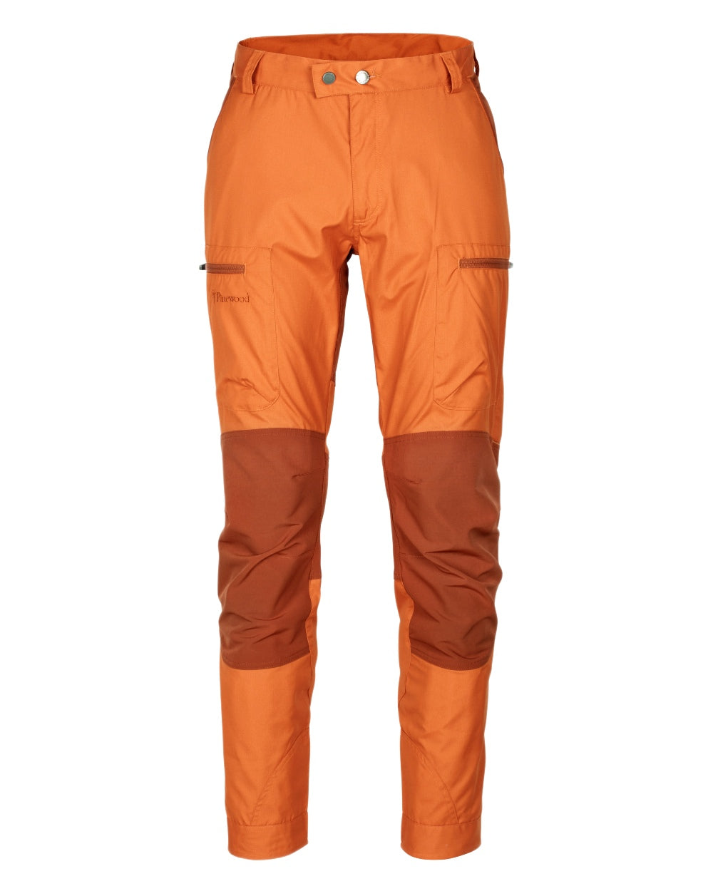 Burned Orange Terracotta Coloured Pinewood Mens Caribou TC Trousers on white background #colour_burned-orange-terracotta