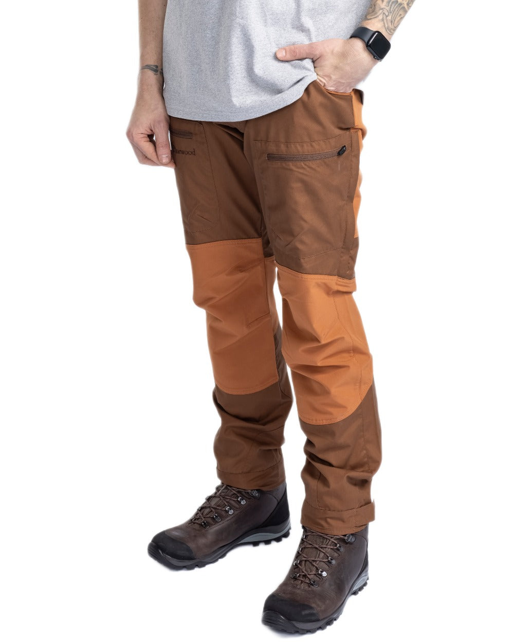 Nougat Fudge Coloured Pinewood Mens Caribou TC Trousers on white background #colour_nougat-fudge