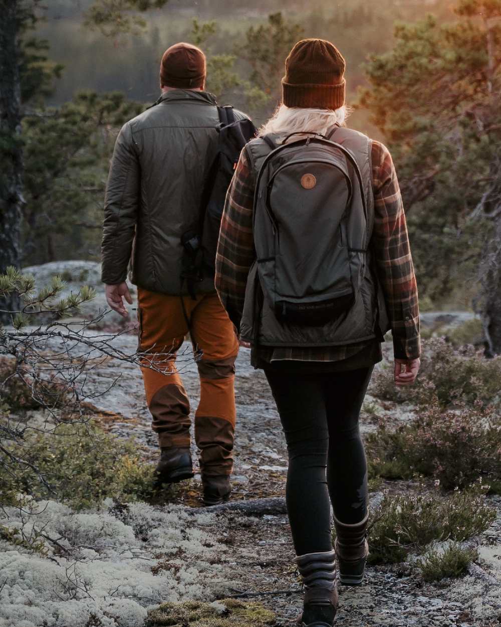 Nougat Fudge Coloured Pinewood Mens Caribou TC Trousers on forest background #colour_nougat-fudge