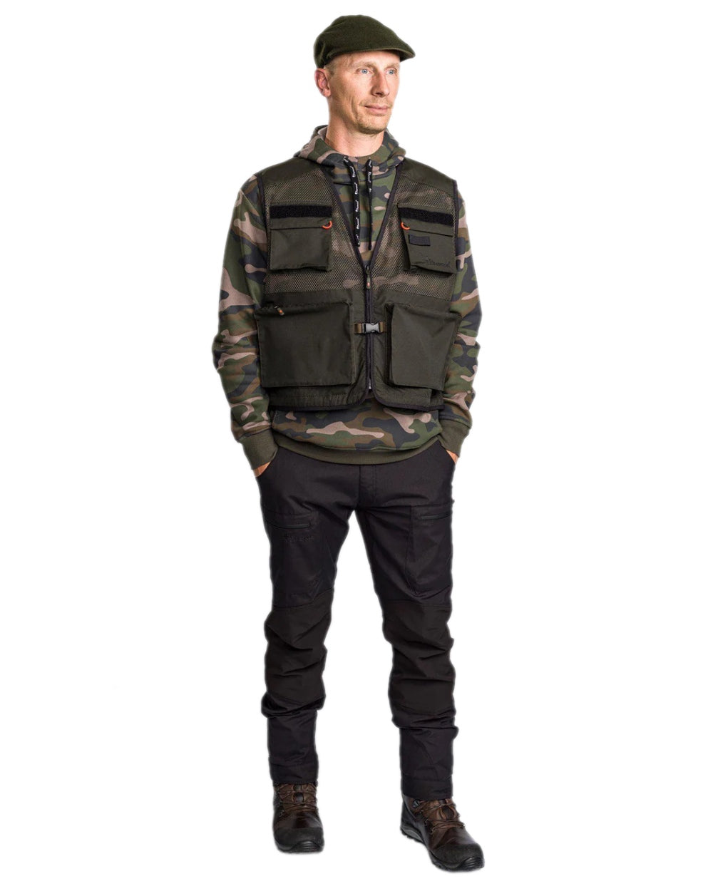 Black Coloured Pinewood Mens Caribou Tc Extreme Trousers on white background #colour_black
